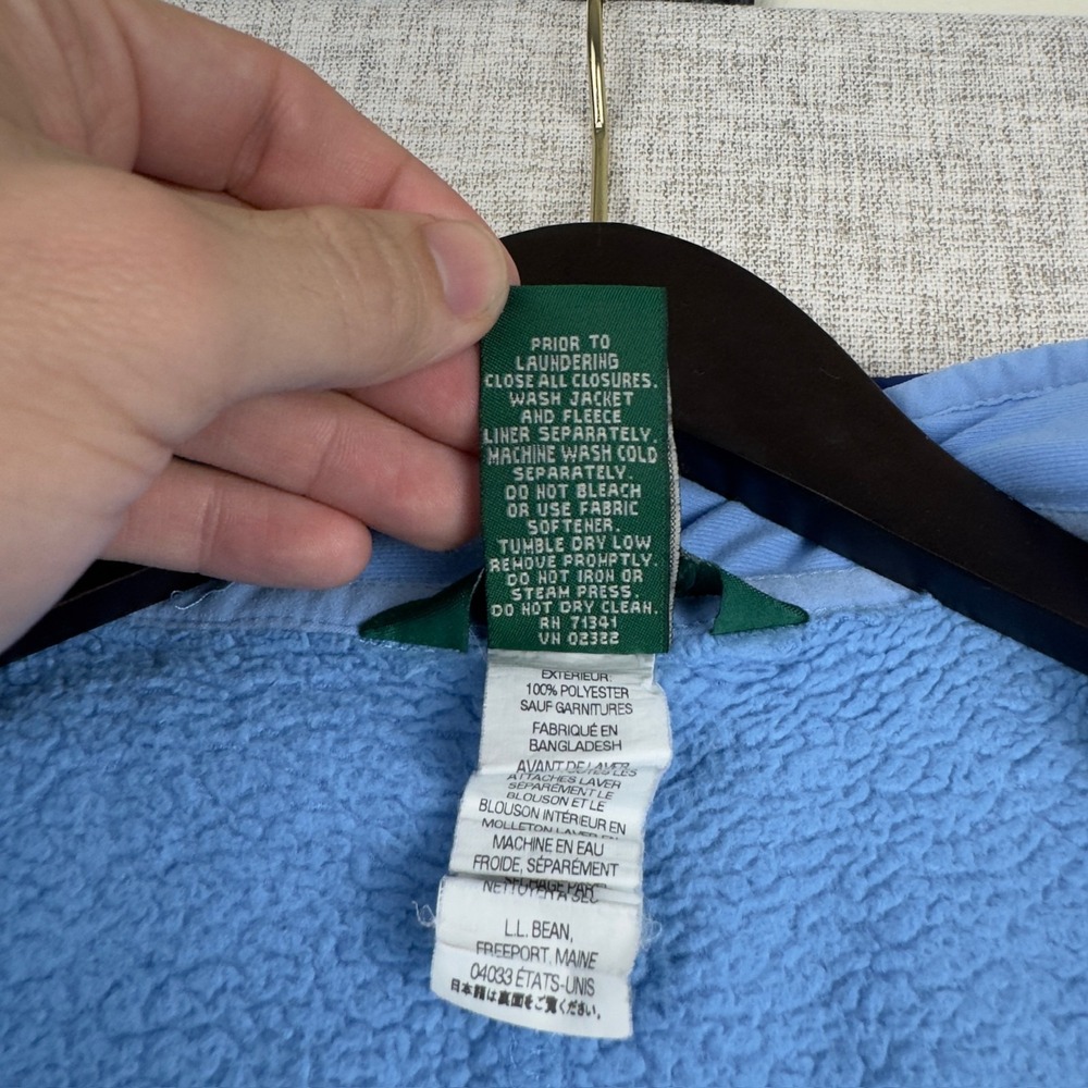 L.L.Bean Girls 8 Blue Ski Jacket Fleece Lined Hooded Winter Coat - Picture 12 of 16